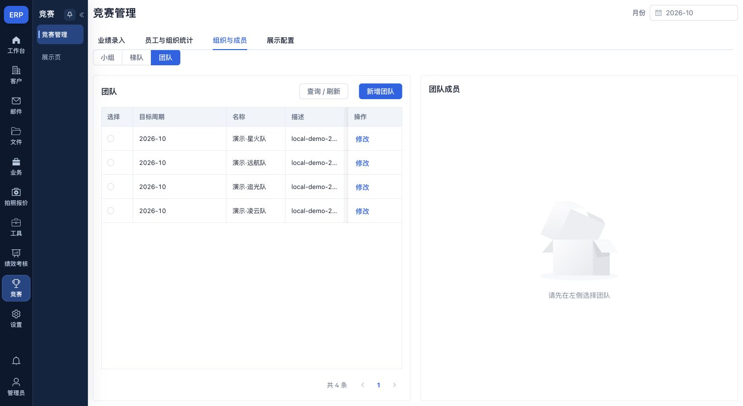 组织管理:团队、分组和成员范围